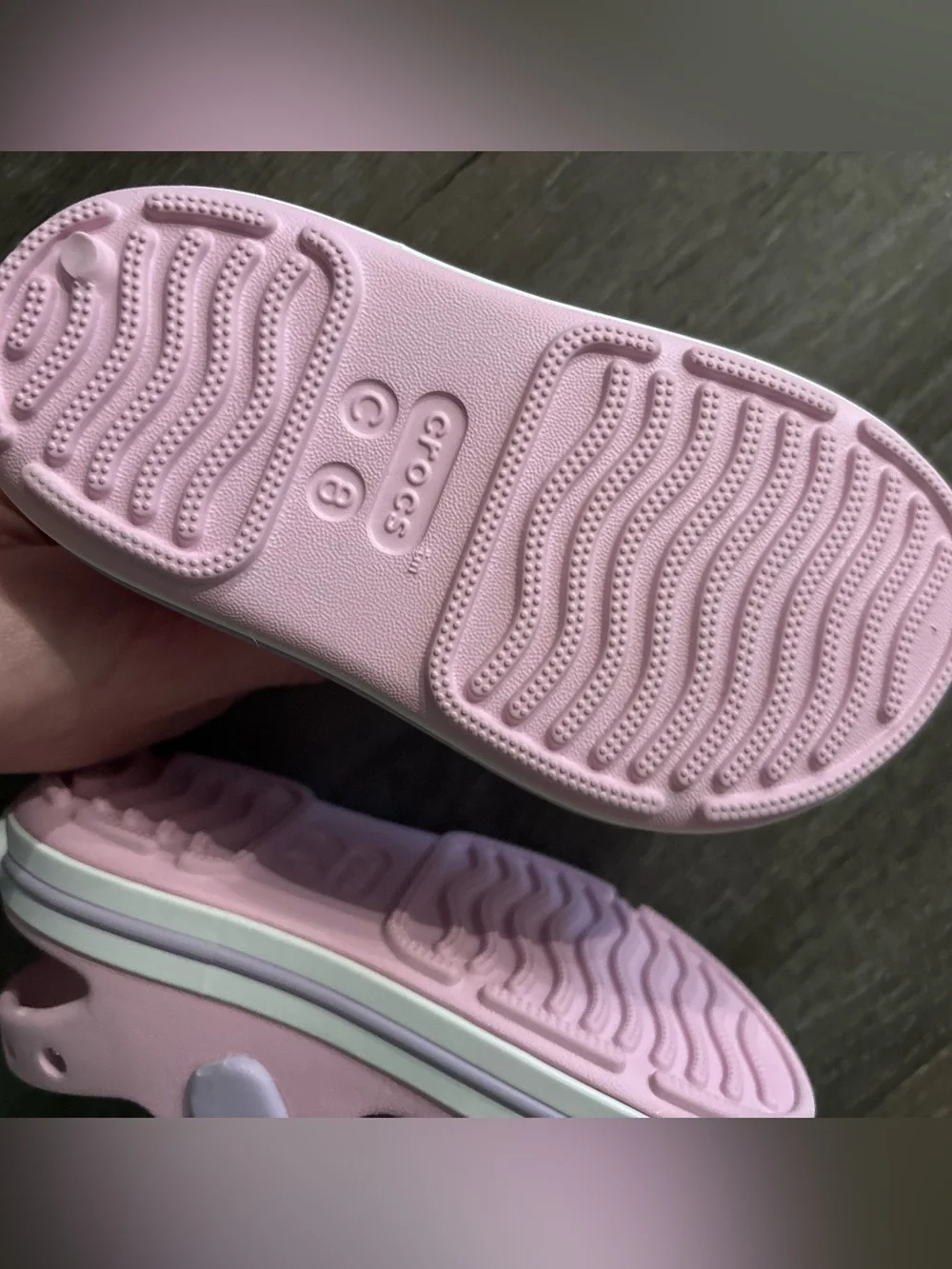 CROCS Kids' Double-Strap Sandals in Light Pink and Lavender